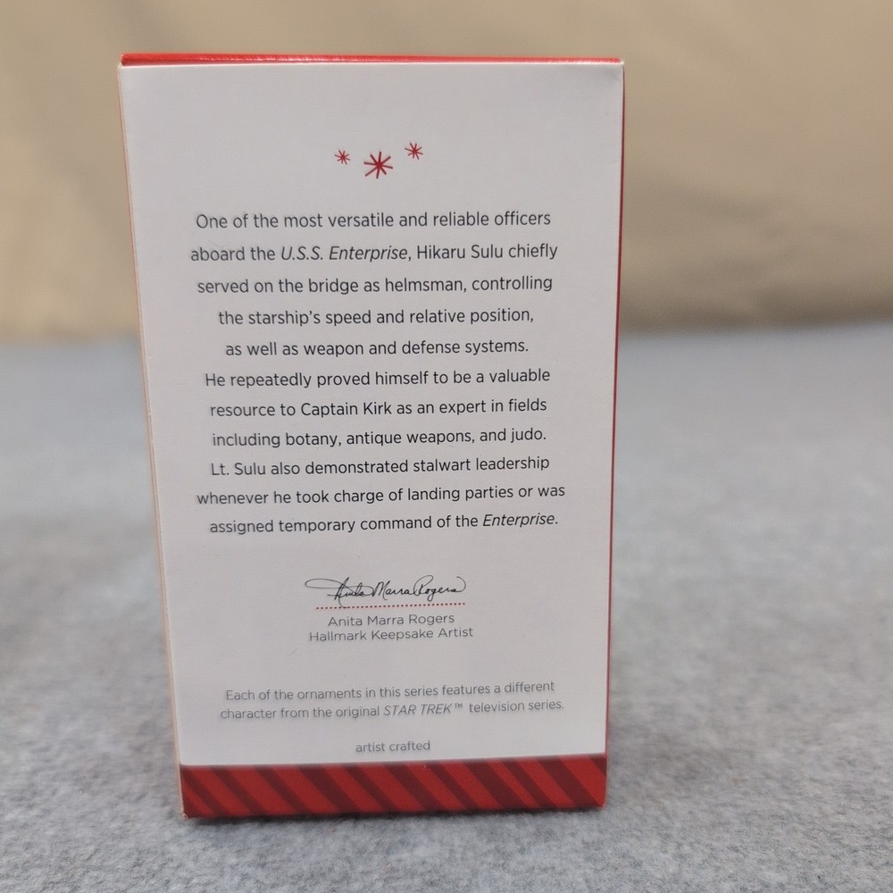 Hallmark Keepsake‎ Star Trek Legends Lieutenant Hikaru Sulu Tree Ornament 2014 - Picture 3 of 5